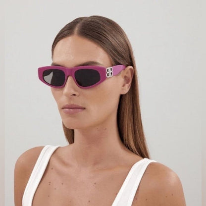 BALENCIAGA Sunglasses BB0095S 017 Fuchsia/Silver/Grey Unisex