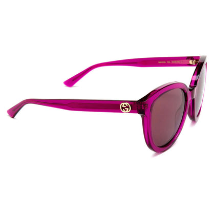 Gucci Sunglasses GG1315S 004 Transparent Fuchsia/Burgundy Mirror Women