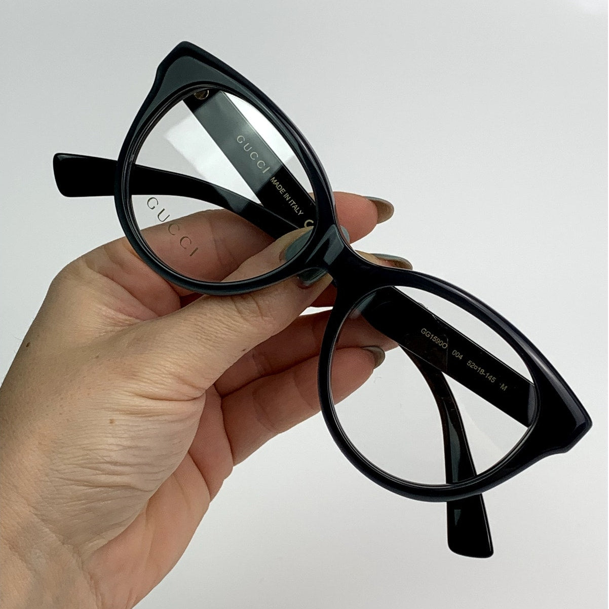 Gucci Eyeglasses GG1590O 004 Black Transparent