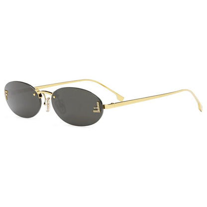 Fendi Sunglasses First Crystal Rimless FE4075US 30A Gold Shiny Grey Unisex