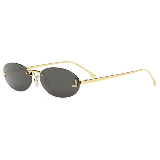 Fendi Sunglasses First Crystal Rimless FE4075US 30A Gold Shiny Grey Unisex