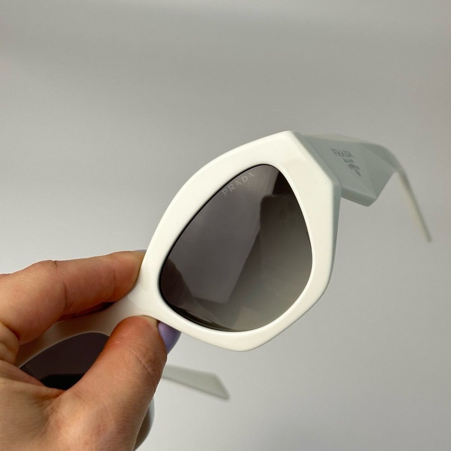 PRADA Sunglasses PR07YSF 142130 White Grey Gradient Women