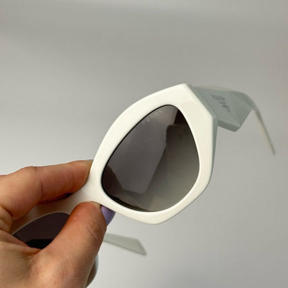 PRADA Sunglasses PR07YSF 142130 White Grey Gradient Women