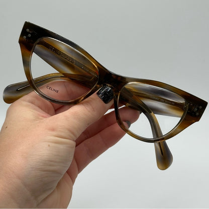 Celine Eyeglasses CL50040I 50055 Striped Brown Grey Women
