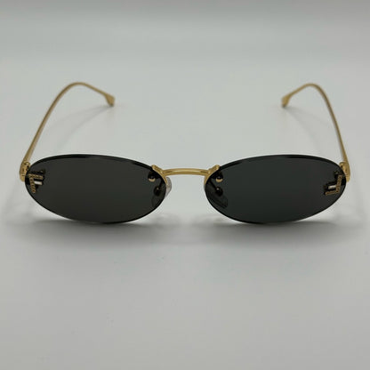 Fendi Sunglasses First Crystal Rimless FE4075US 30A Gold Shiny Grey Unisex
