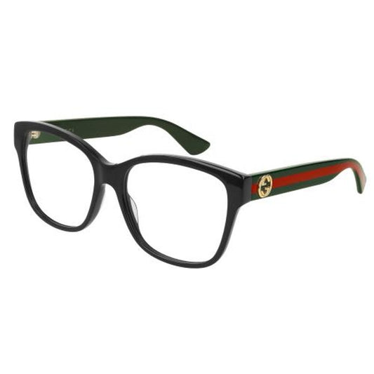 Gucci Eyeglasses GG0038ON 011 Black Green Transperent