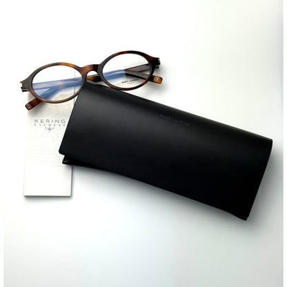 Saint Laurent SL751 JEANNE OPT 003 Shiny Havana/Clear Blue Light Block Eyeglasses