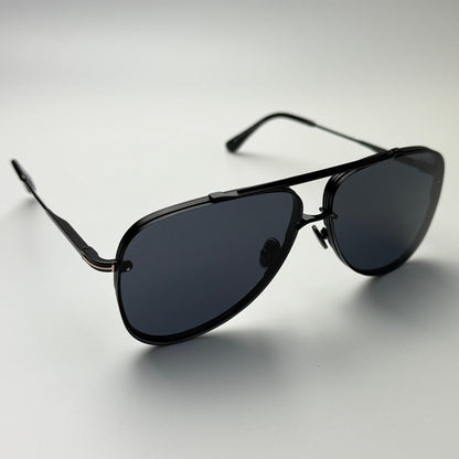 TOM FORD Sunglasses  FT1071 01A Leon Shiny Black/Smoke Grey Men