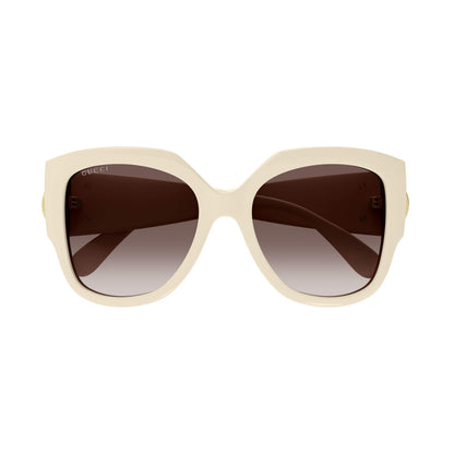 Gucci Sunglasses GG1407S 004 Ivory Brown Gradient Women