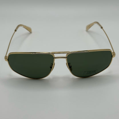 Celine Sunglasses CL40083U 6030N Gold Aviator with Green Lens Unisex