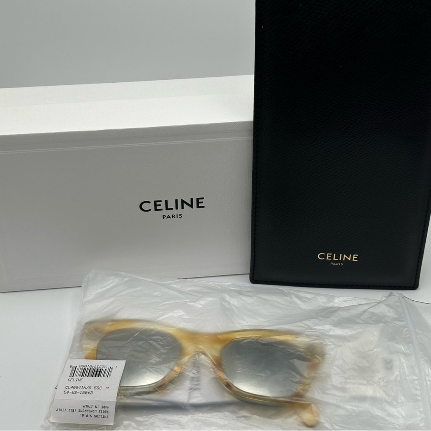 CELINE Sunglasses CL4004IN/S 56C Yellow Clear Women