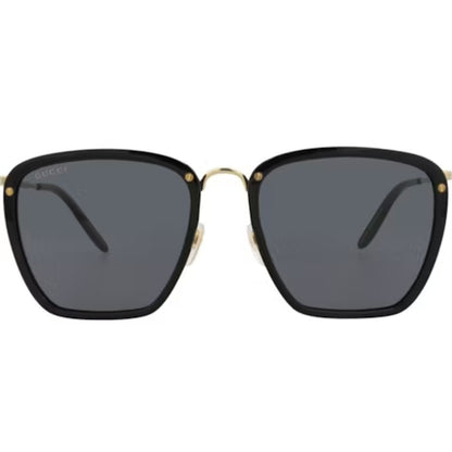 Gucci Sunglasses GG0673S 001 Black Gold Grey Unisex