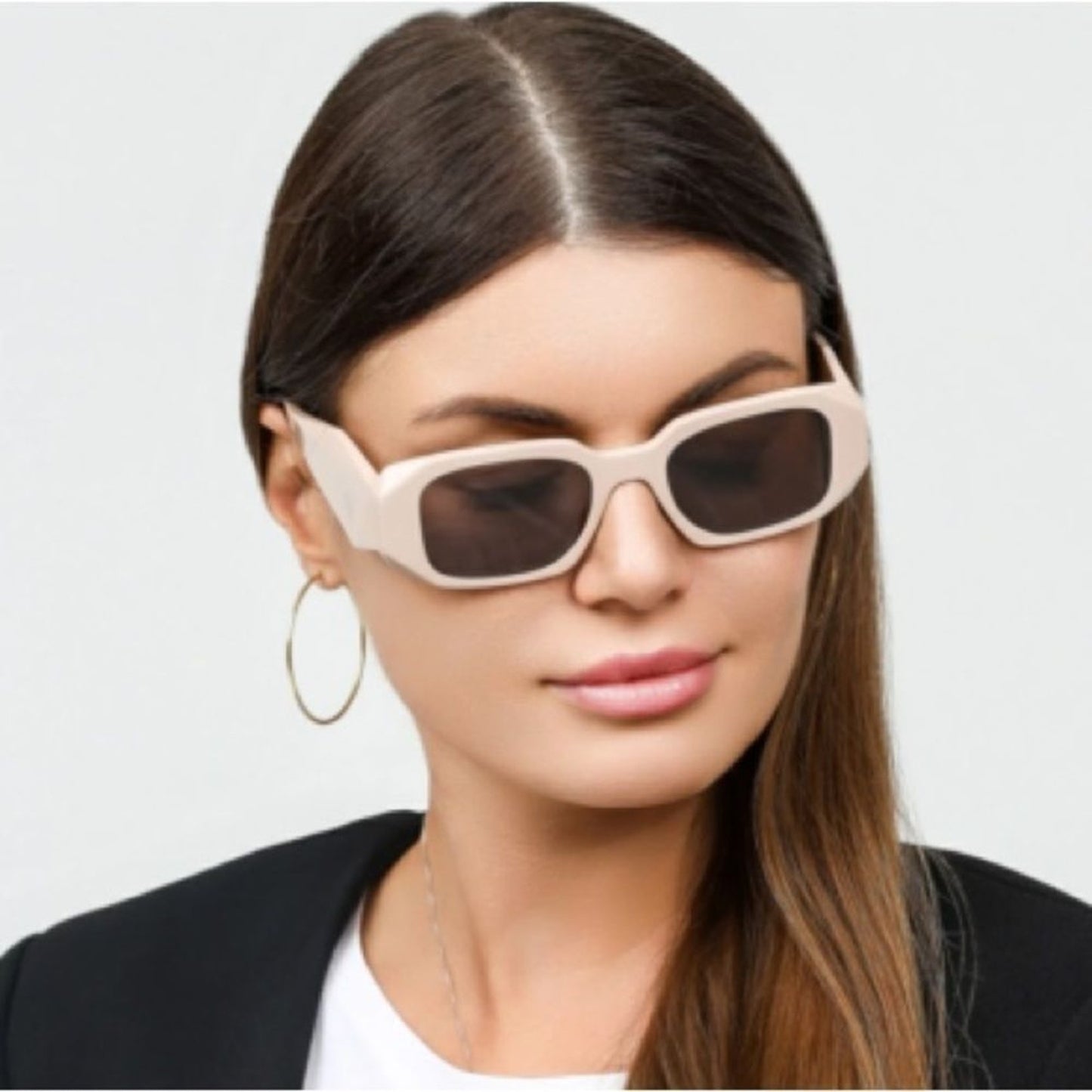 Prada Sunglasses PR17WS VYJ6X1 Powder/Purple Brown Women