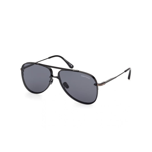 TOM FORD Sunglasses  FT1071 01A Leon Shiny Black/Smoke Grey Men