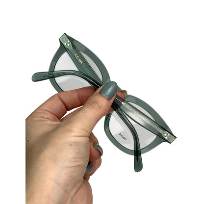 Celine Eyeglasses CL5004IN 48093 Square Transparent Teal Unisex