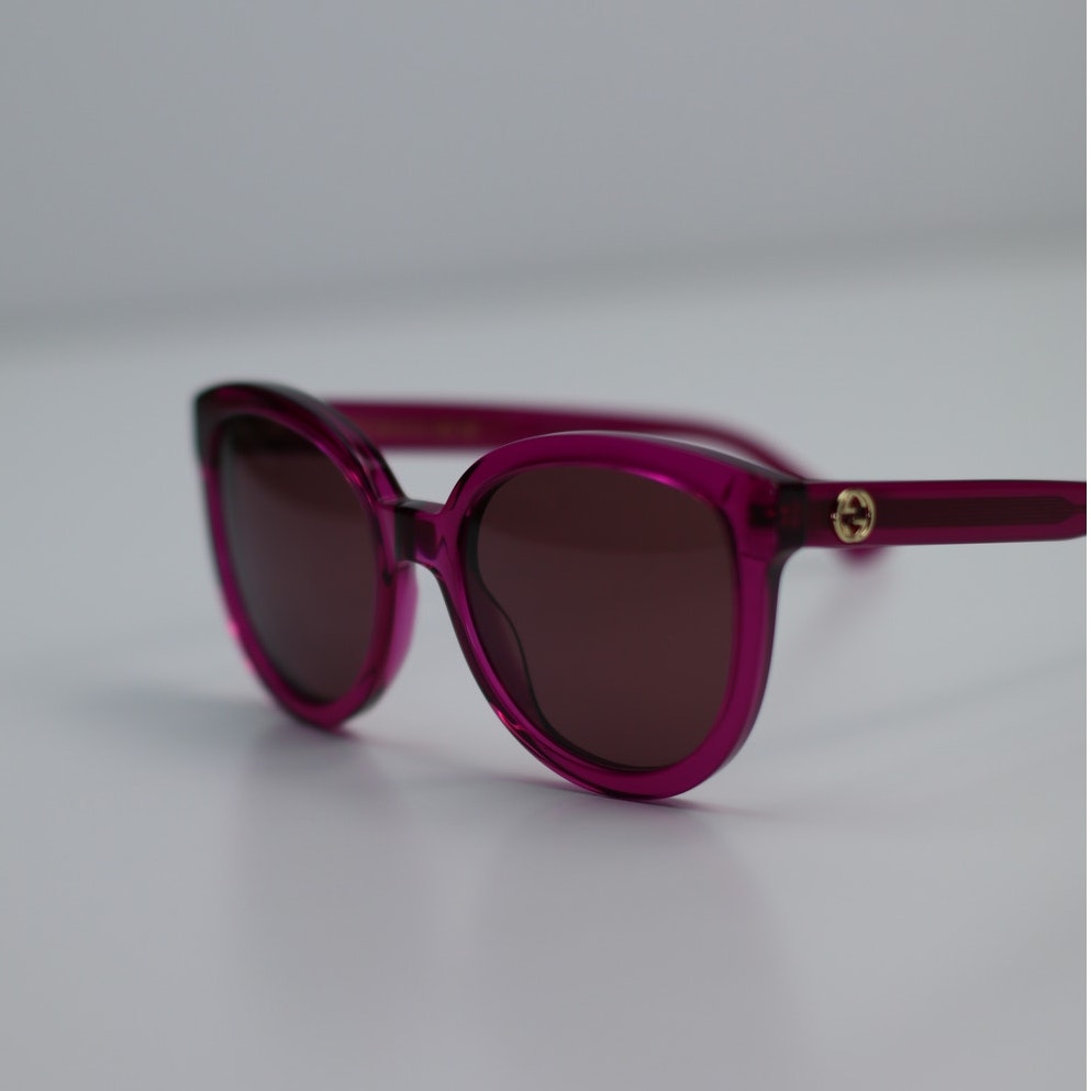 Gucci Sunglasses GG1315S 004 Transparent Fuchsia/Burgundy Mirror Women