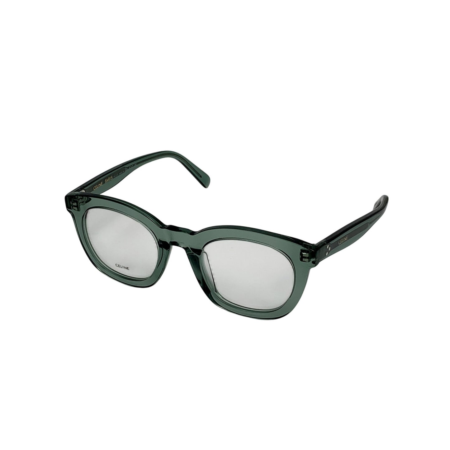 Celine Eyeglasses CL5004IN 48093 Square Transparent Teal Unisex