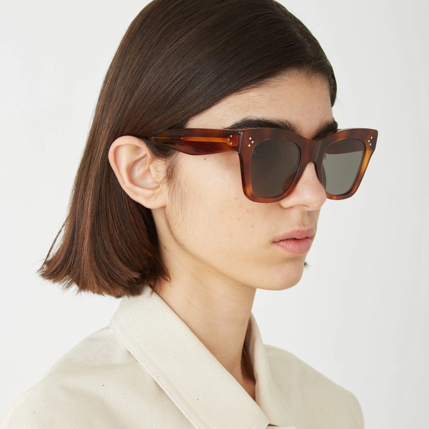 CELINE Sunglasses CL4004IN/S 56C Yellow Clear Women