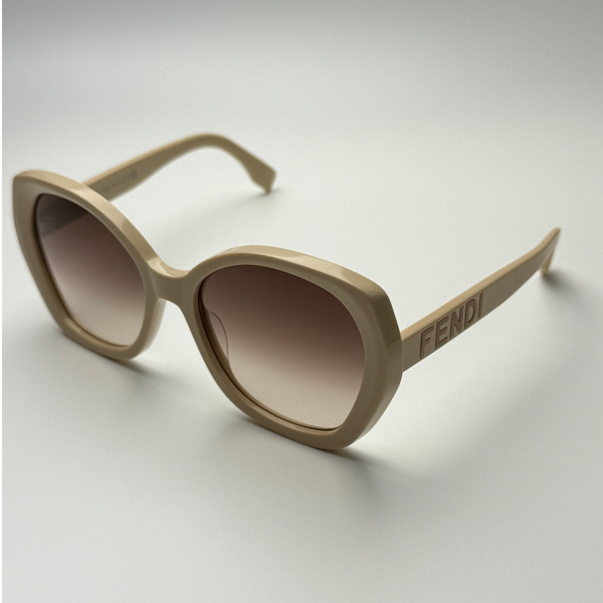 Fendi Sunglasses FE40112I 57F Shiny Beige/Brown Gradient Women