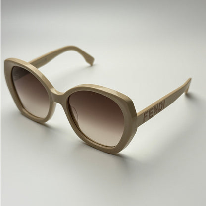 Fendi Sunglasses FE40112I 57F Shiny Beige/Brown Gradient Women