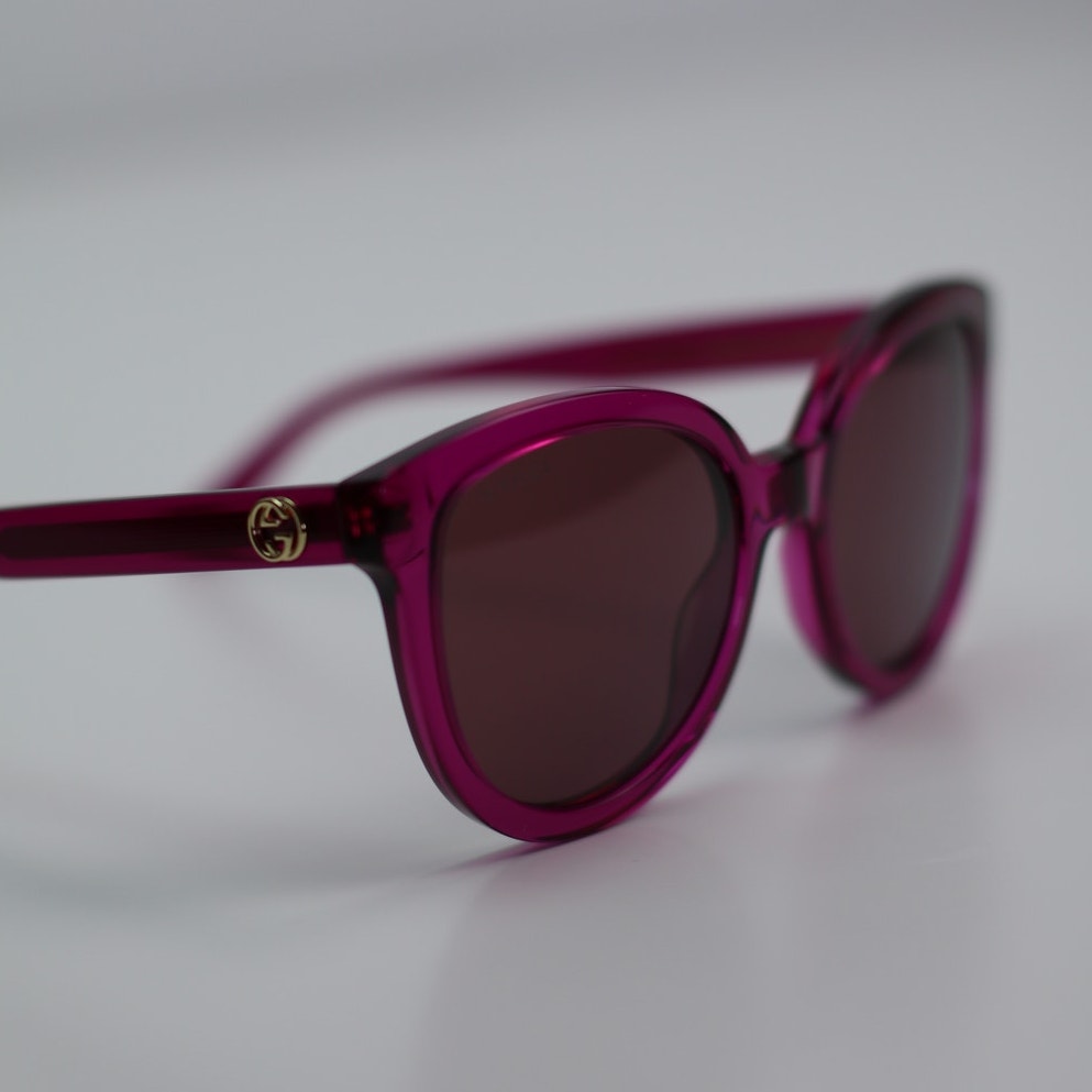 Gucci Sunglasses GG1315S 004 Transparent Fuchsia/Burgundy Mirror Women