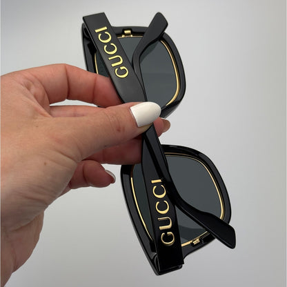 Gucci Sunglasses GG1136SA 001 Black Grey Unisex