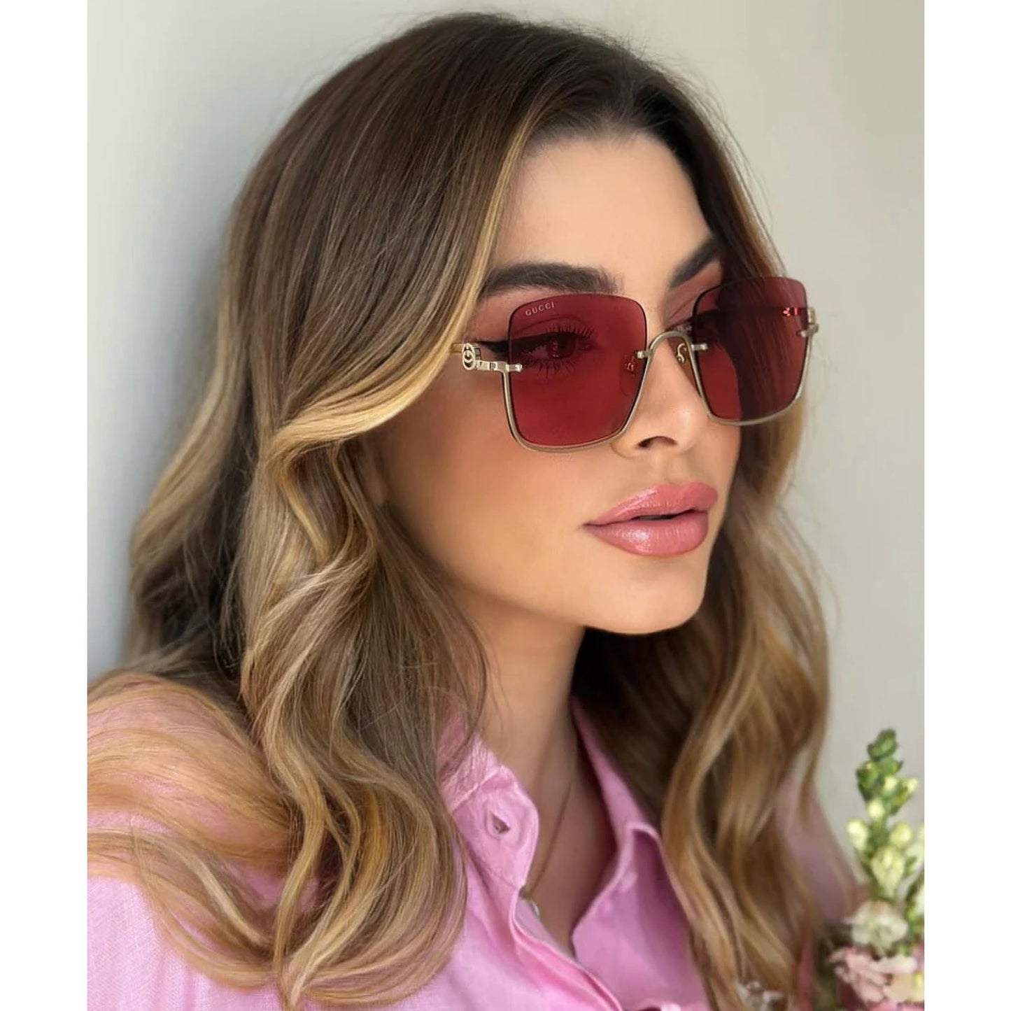 Gucci Sunglasses GG1279S 003 G0ld/Red Women