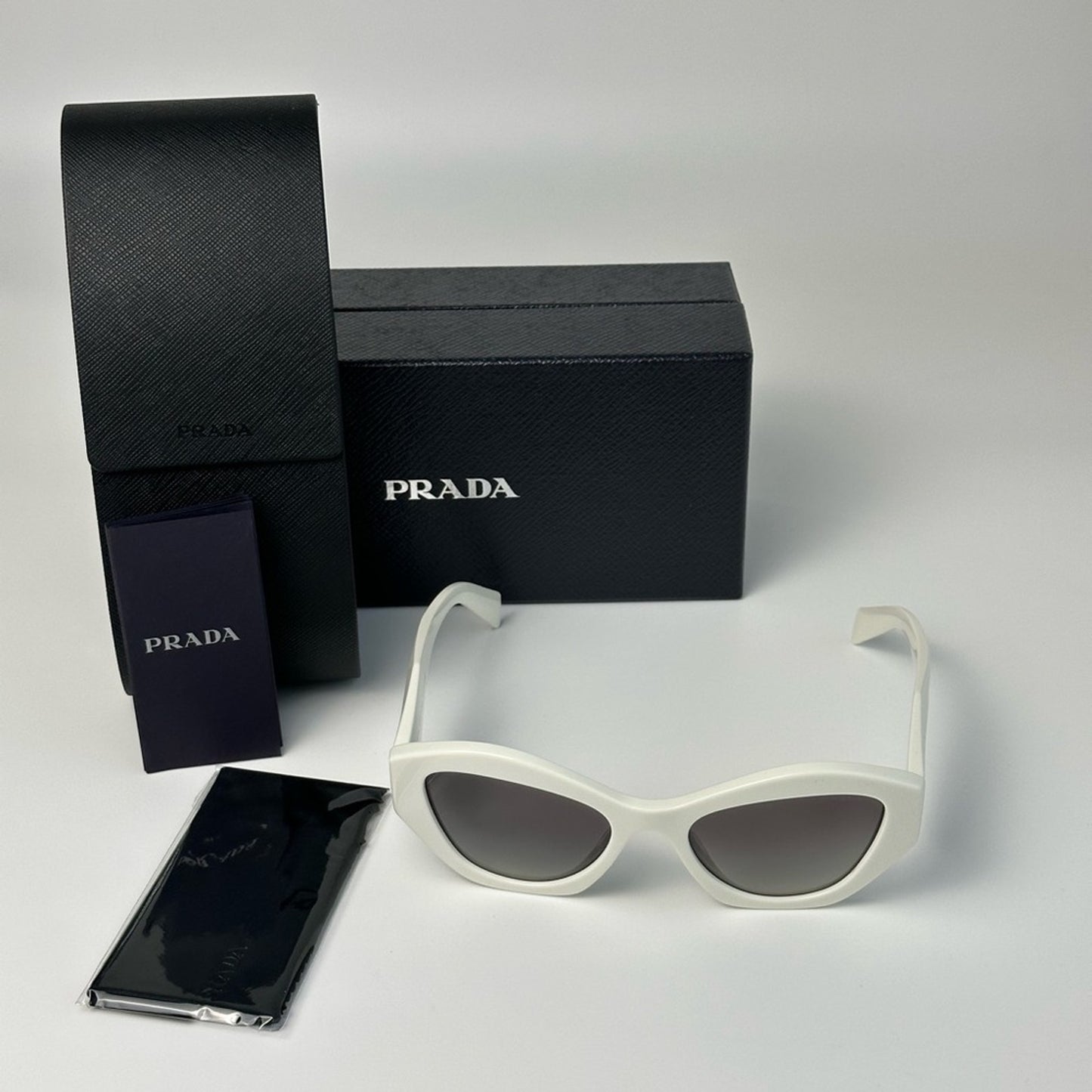 PRADA Sunglasses PR07YS 142130 White Grey Gradient Women