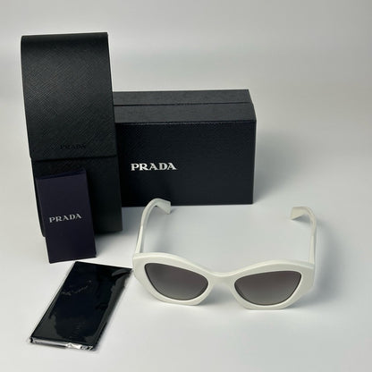 PRADA Sunglasses PR07YS 142130 White Grey Gradient Women