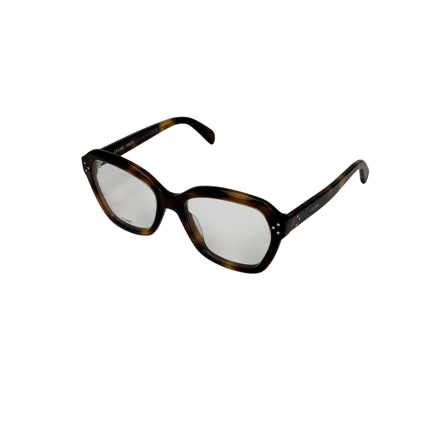 Celine Eyeglasses CL50100I 54053 Geometric Shiny Havana Unisex