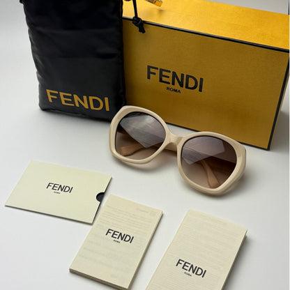 Fendi Sunglasses FE40112I 57F Shiny Beige/Brown Gradient Women