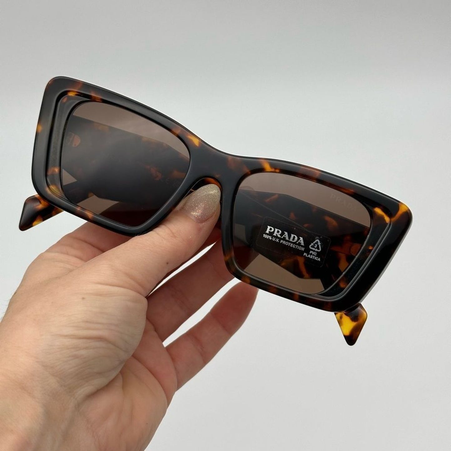 Prada Sunglasses PR08YS 01V8C1 Havana Honey/Dark Brown Women