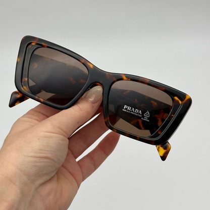 Prada Sunglasses PR08YS 01V8C1 Havana Honey/Dark Brown Women