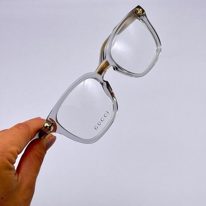 Gucci Eyeglasses GG0184O 005 Grey/Grey Transparent Unisex