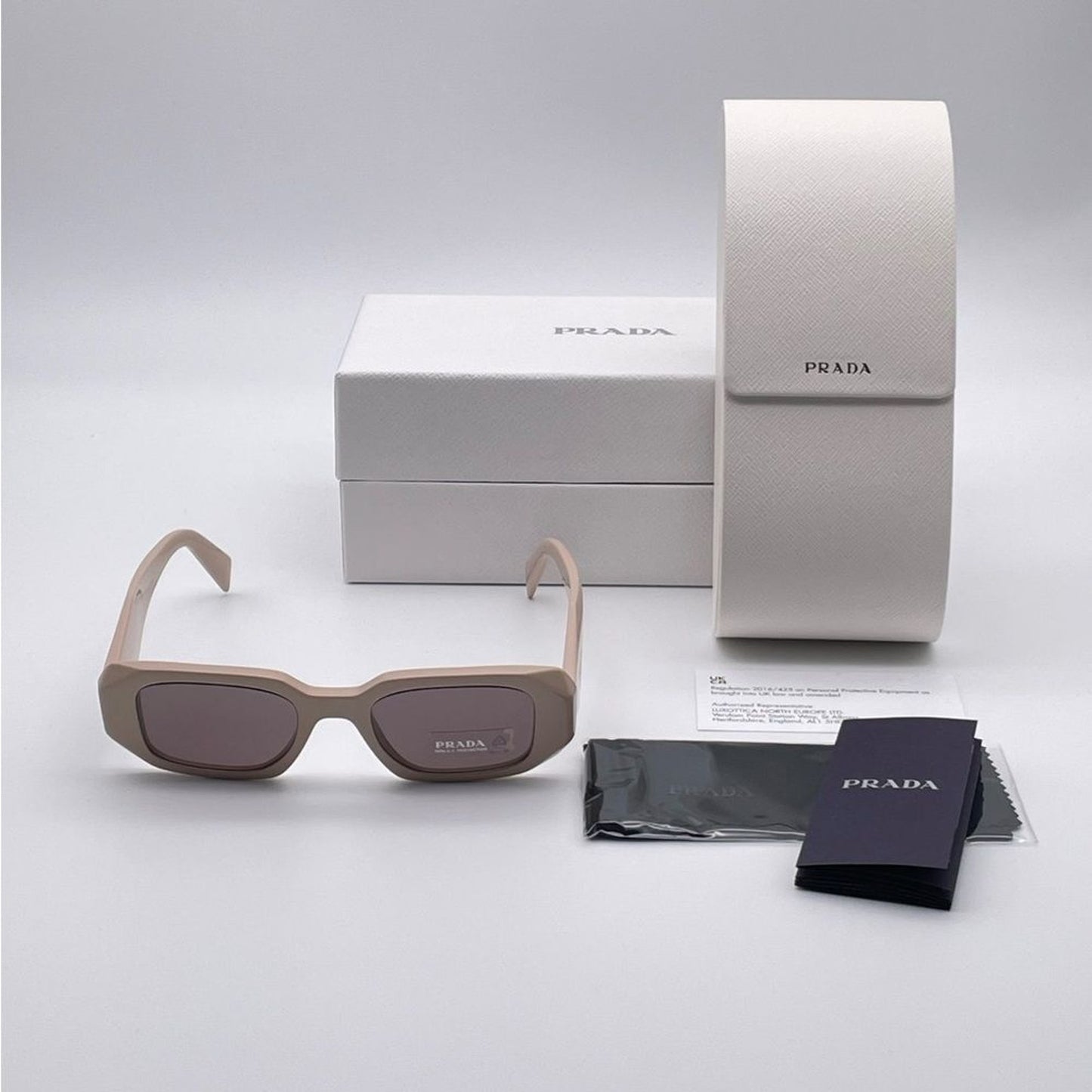 Prada Sunglasses PR17WS VYJ6X1 Powder/Purple Brown Women