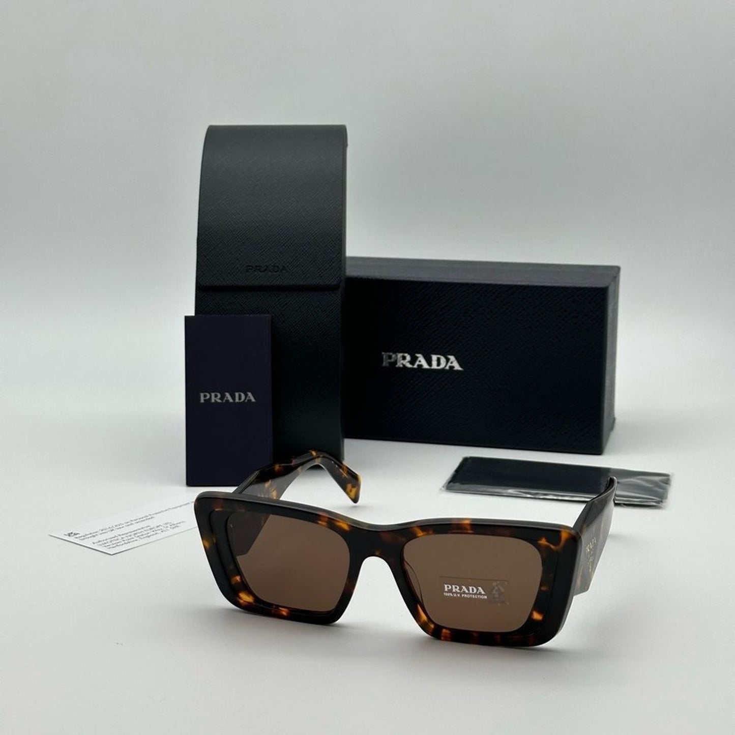 Prada Sunglasses PR08YS 01V8C1 Havana Honey/Dark Brown Women