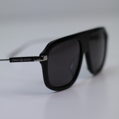 Gucci Sunglasses GG1309S 005 Shiny Black Grey Shield Men