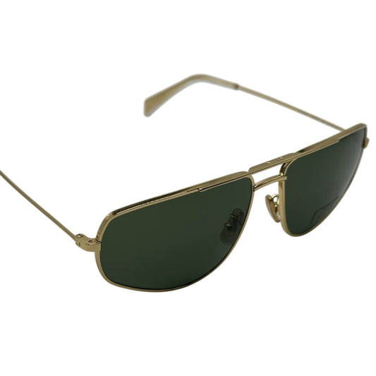 Celine Sunglasses CL40083U 6030N Gold Aviator with Green Lens Unisex