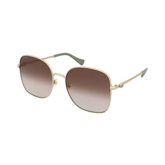 Gucci Sunglasses GG1143S 002 Gold/Brown Women 