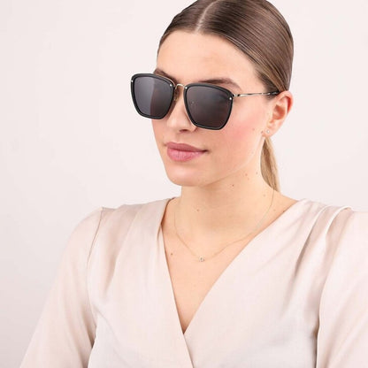 Gucci Sunglasses GG0673S 001 Black Gold Grey Unisex