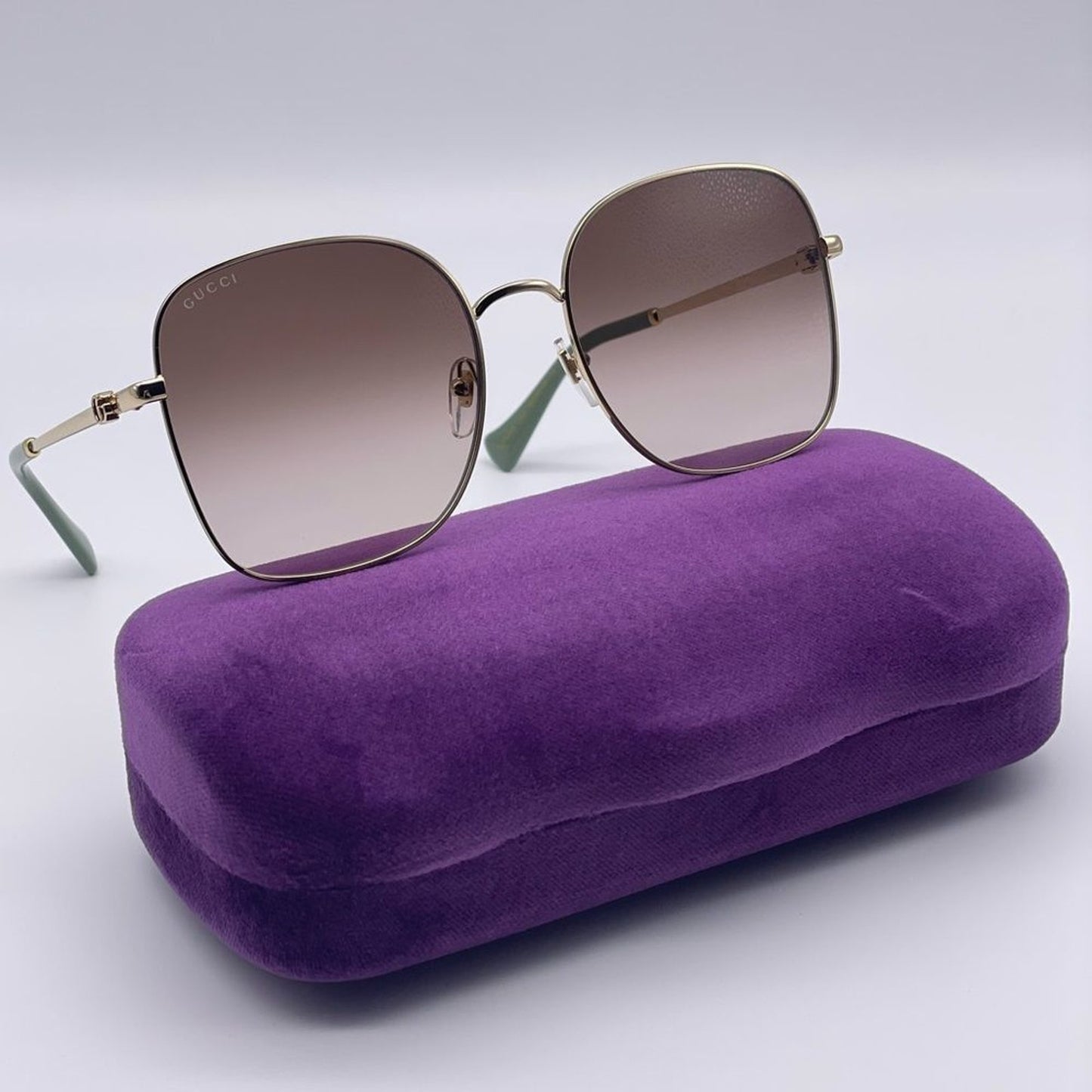 Gucci Sunglasses GG1143S 002 Gold/Brown Women 