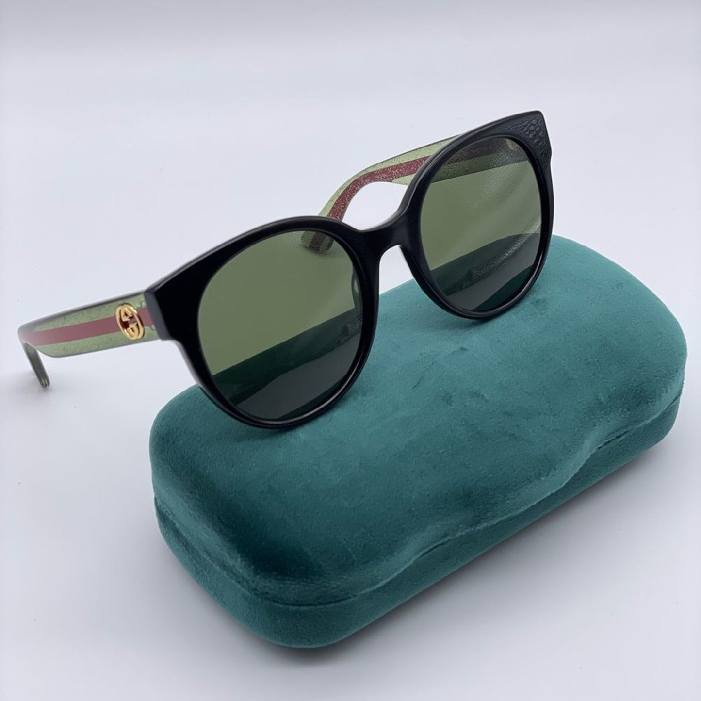 Gucci Sunglasses GG0035SN 002 Black/Green Women 