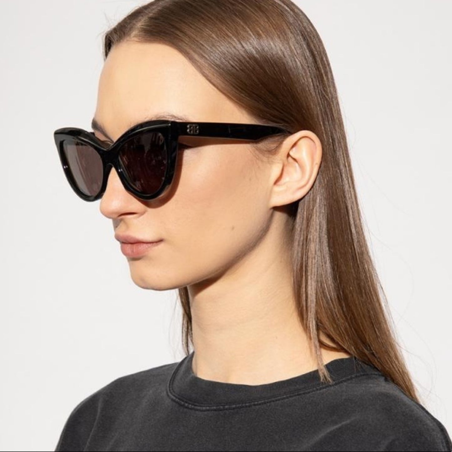 BALENCIAGA Sunglasses BB0217S 001 Black/Grey Women