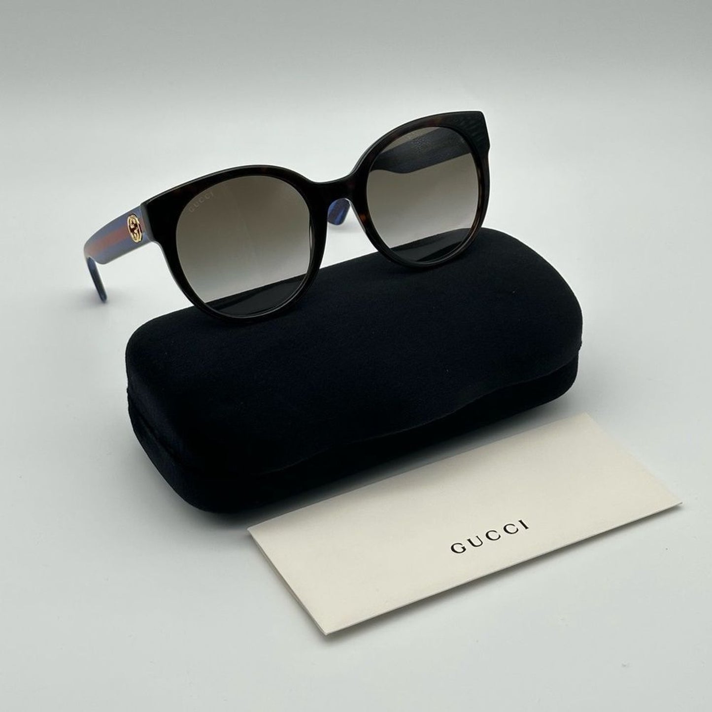 Gucci Sunglasses GG0035SN 004 Havana/Blue/Brown Women 