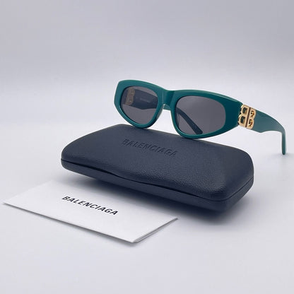 BALENCIAGA Sunglasses BB0095S 005 Green/Gold/Grey Women