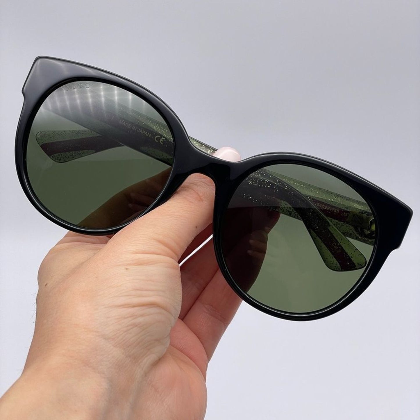 Gucci Sunglasses GG0035SN 002 Black/Green Women 